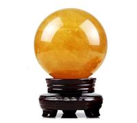 IUYIXWFP Natural Citrine Crystal Sphere Ball +Stand - Gemstone Ball Crystal Sculpture Figurine -for Divination/Chakra Balance/Yoga/Home/Office FengShui Decoration,6.29in