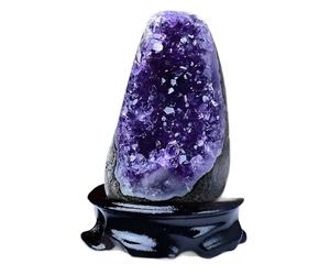 IUYIXWFP Natural Raw Amethyst Geode, Purple Crystal Quartz Cluster, Energy Healing Thunder Egg Decoration, Multiple Sizes,500g