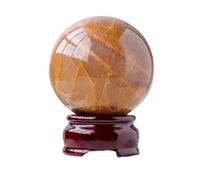 IUYIXWFP Natural Red Agate Crystal Ball Round Healing Crystals Decorative Sphere with Wooden Stand Meditation Home Decor,6.5~7cm