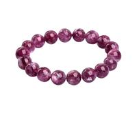 IUYIXWFP Natural Red Ruby Round Shape Smooth Cut Beads Stretchable Bracelet For Men & Women. Unisex Bracelet For Healing, Meditation, Prosperity,8mm