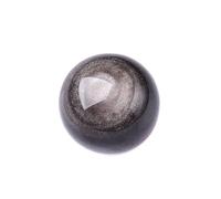IUYIXWFP Natural Silver Obsidian Crystal Ball Decor - Raw Stone Double Sphere with Eyes - Zen Desk Ornament for Home, Office, Living Room,7cm