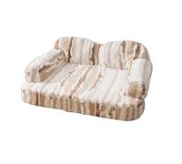 IUYIXWFP Pet Couch Bed, Soft Latex Sofa for Indoor Cats and Dogs, Calming Warm Cat Sofa, Removable Washable Cover with Non-Slip Bottom,A,55 * 40 * 7cm