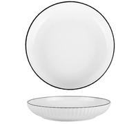 IUYIXWFP Plates with Pasta Set of 6, Small Pasta Bowls, Ceramic Pasta Plates, White Pasta Bowls for The Kitchen-withstanding The Microwave and The Dishwasher,8in