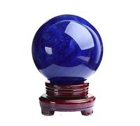 IUYIXWFP Smelting Blue Quartz Sphere Ball Artificial Healing Crystal Decorative Ball with Stand Reiki Healing Ornament Meditation Gift,2.75in
