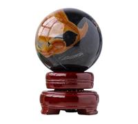 IUYIXWFP Sphere of Crystal of Quartz Natural Black Tourmaline of the Ocean, ball of energetic stone for meditation The divination Reiki Les Chakras Feng Shui decoration,5.5cm