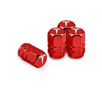 IUYTGTR 4 Pcs Car Wheels Valve Caps, for Tesla Model Y 2021 2022 2023 2024 Tyres Universal Caps, cars Bikes Motorbikes Dust Caps Tyres Decoration Accessories,Red-normal