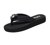 IUYTYSER Arch Support Flip Flops Sandals Fashion Clip Bottomed Toe Summer Women'S Beach Soft Cushion For Women (Blue, 5.5) Black Shoes Walking Uk Womens Flop Crocs With Size 7 Flips 5