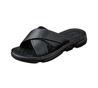 IUYTYSER Casual Slip-On Sandals For Women Women'S Slippers Flat Bottom Outside The Summer New Non Wearable Comfortable Mother Shoes Home Versatile One Drag Womens Slipper Socks Fuzzy (Black, 40)