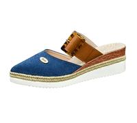 IUYTYSER Covered Toe Sandals for Women Women's Slippers Pointed Heel Leisure Roman Solid Color Cloth Summer Robe and Set (Blue, 6.5) Arch Support Clogs Clog & Mules Mule Slip On Shoes Platform