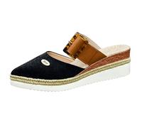 IUYTYSER Covered Toe Sandals for Women Women's Slippers Pointed Heel Leisure Roman Solid Color Cloth Summer Robe and Set (Black, 6.5) Clogs Slip On Shoes Ladies Mules Black Suede Mule Cork