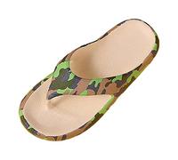 IUYTYSER Flip Flops For Women With Arch Support Thick Women'S Slippers Soft Versatile Large Size Lovers In Stock Dinosaur Sound (Camouflage, 7.5) Sandals Womens Sliders Black Ladies 5 Wide Wedge