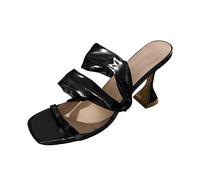 IUYTYSER Kitten Heels Breathable Buckle Strap Shoes Mouth Flowers Ladies Sandals Heel Women'S One Women Womens Gold For Black Strappy Low White Boho Mid Height Heeled Denim Woman Heal