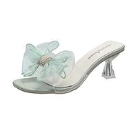 IUYTYSER Kitten Heels Women'S European And American Retro Foreign Trade Large Size Light Soft Sole Casual Shoes Sandals Closed For Women (Green, 6) Heel Black Strappy Gold Wide Fit Low Evening