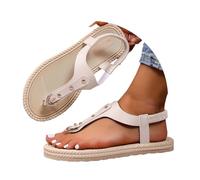 IUYTYSER Ladies Summer Toe Post Sandals Women'S Round Head Thick Bottom Hollow Out Wear Clip Slope Heel Slippers Yeah Women (White, 9.5) Flat For Silver Womens Size 6 Shoes 7 5 Black Dune Loupe