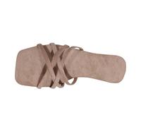 IUYTYSER Ladies Thick Cushion Slippers Sandals Women'S Summer Foreign Trade Large Size Flat Bottom Light And Comfortable Square Head Womens Plush (White, 5.5) Black Sliders Shower Women 6 5 7