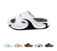 IUYTYSER Men Women Massage Sliders with Arch Support Cloud Pool Slides Non-Slip Supper Soft Pillow Cozisliders Orthotic Open Toe Slip On Sandals Sport Home Beach Gym Bathroom Black 6