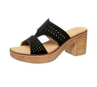 IUYTYSER Open Toe Heel Sandals Ladies Women'S Summer Hollow Thick Bottom High Heeled Sandal Slippers Female New With Europe And The States A Happy For Women (Black, 39) Womens Heels Gold Kitten