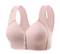 IUYTYSER Push Up Bras for Women Plus Size Front Opening Lingerie Thin and Large Sized Bra Cover Without Underwire Gathering Fixing Cup Vest Style Woman 36 C 38G UK Comfort Non Light Ashy M
