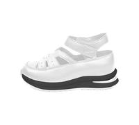 IUYTYSER Women Comfort Wedge Sandals Women'S New Roman Hollow Casual Comfortable Thick Bottom Slope Heel Close Toe Sandalss S For (White, 6) Ladies Wedges Shoes Closed Summer Uk Blue Dress