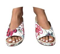 IUYTYSER Women Comfortable Wedge Mules Women'S Summer Foreign Trade Slope Heel Thick Bottom One Fish Mouth Sandals Drag Large Size Slippers Crazy For Animal (Red, 41) Shoes Uk & Slides 5 Womens