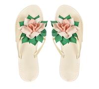 IUYTYSER Women Fashion Slip On Slide Sandals Women'S Slippers Flat Bottom Flower Solid Color Retro Roman Summer Casual By For (Beige, 7.5) Shower Shoes Sliders & Slides Ladies Size 6 5 Pink 8