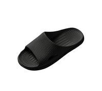 IUYTYSER Women Men Lightweight Sliders Sandals Gentlemen Couple Slippers Bathroom Flat Solid Color Stripe Animal For Size 11 (Black, 7.5) Foam Womens Shower Soft Slides Pool Mens 6 13 9 10 Arch
