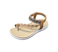 IUYTYSER Women Thong Sandals With Back Strap Women'S Roman Casual Flower Elastic Summer New Thick Bottom Bow Tie For (Brown, 5.5) Silver Black Flip Flops Size 6 Ladies Walking 7 Uk Sandles