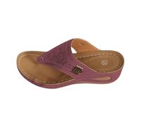 IUYTYSER Womens Fashion Orthotic Flip Flops Women'S Summer New Solid Color Round Head Thick Bottom Hollow Outer Wear Slippers Crazy Lady For Women (Red, 7) Sandals Flop Crocs Sliders Uk Ladies