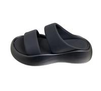 IUYTYSER Women'S Flat Slide Sandals Thick Bottom Soft Leather Slippers Female External Wear Summer New Senior Sense Of Fashion One Drag Casual Sandal Sexy For Women Lingerie (Black, 37) Ladies