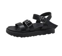 IUYTYSER Womens Orthopedic Sandal Women Flatform Multi Strap Double Buckle Open Toe Ankle Platform Sandals Thong For Flat (Black, 3.5) Black Walking Ladies Size 3 Uk Red 5 Sandels Wide Fit