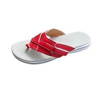 IUYTYSER Womens Orthotic Flip Flops With Arch Support Color Casual Comfortable Solid Sandals Fashion Women Flat -Flop Women'S Slipper (Red, 36) Flop Crocs White Sliders Toe Post For Uk Woman