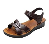 IUYTYSER Womens Sandals Wide Fit Women'S Solid Color Flat - Ankle Strap Open Toe With Closure Pvc Insole & Sole Heel All Season Comfort Shoes Women Heels (Brown, 5) Walking Ladies For Uk Size 6