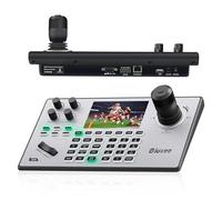 iuZee NDI PTZ Camera Controller, Real-time 5-Inch LCD Screen, Support PoE Powered IP Controller Keyboard with 4D Joystick for Church Live, Streaming, Events, etc. NDI License Included [linux]