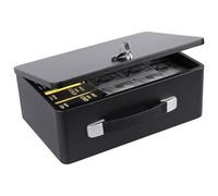 IUZIT Fireproof Document Box with Key Lock, Fire Resistant Safe Storge Box Security Chest for Valuables, Documents, Passport, Cash, Pistols, Exterior Size 12.7 x 8.7 x 4.6 Inch