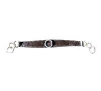 IV Horse Leather Curb Strap with Stainlees steel links. (Black, Large)
