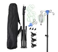 Iv Pole - Adjustable Iv Stand with Bottle Hook - Foldable Equipment with Wheel for Hospital Clinics Home Healthcare Daily Indoor Outdoor
