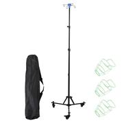 IV Stand - Mobile Foldable IV, Hospital Pole With Hook, Pole With Wheel Base And Bottle Hook, Portable Adjustable Drip Stand For Hospital, Clinic, Home Care, Travel Use For Elderly And Patients