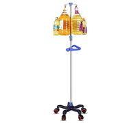 IV Stand, Portable IV Pole with Wheels, Medical Drip Stand with Handle and 4 Hooks, Height Adjustable 110-190cm(B)