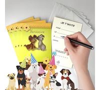 IV5022 Set of 5 Invitation Cards with 5 White Envelopes 9 x 14 cm - Text I invite you to (date) at (time) address - Party, Snack, Birthday, Friends and Girlfriends