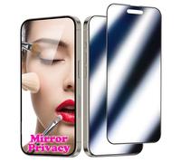 Ivachell 2 Pack Mirror Screen Protector for iPhone 16 Pro Privacy Tempered Glass Mirrored Effect Anti-Spy Easy Installation Frame Full Coverage Shatterproof Anti-Scratch Anti-Bubble (6.3 inch Silver)