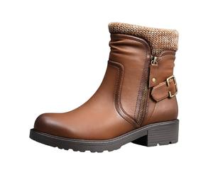 IVACHY Ankle Boot for Womens Super Comfy Cushioned Ladies Ankle Boots Zip Closure Classic English Flat Shoes Size 3-7.5 UK