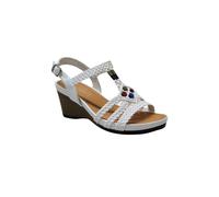 IVACHY Bohemian style wedges summer shoes braided decorated with beads ankle buckle closure open toe