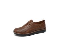 Ivachy Comfort Breathable Perforated Lace Up Casual Shoes In Camel Camel 4