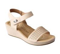 IVACHY Comfort Wedge Women's Sandals Walking - Cushioned Footbed, Geometric Design - Available UK Size 3 to 7.5