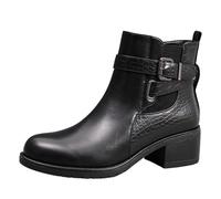 IVACHY Fashion Chic Boots Ankle Strap Women Booties Ladies Mock Croc Block Heel Shoes Size 3-7.5 UK