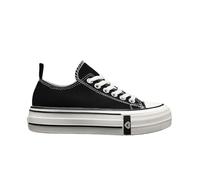 IVACHY Fashionable Women’s Platform Canvas Sneakers Classic Casual Chunky Thick-Soled Shoes Size UK Black