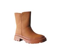 IVACHY Women Faux Fur Winter Warm Ankle Boots Ladies Slip-On Wedge Shoes Size Camel