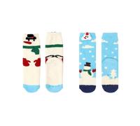 IVACHY Women's Festive Xmas slipper socks women non slip socks with grip cozy causual in Light Blue IVACHY Light Blue