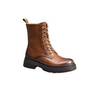 Ivachy Lace Up Black Chunky Combat Style Platform Ankle Boots With Zip Closure In Camel Camel 7.5
