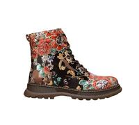 IVACHY Ladies Combat boots- Chunky - Womens Lace up ankle boots- Zip up Closure- Metalic- VEGAN- Warm Lining- Size UK 3 to 7.5